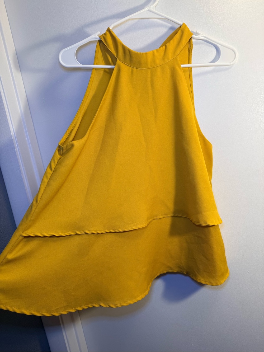 True Destiny Mustard Yellow Layered Halter Camisole